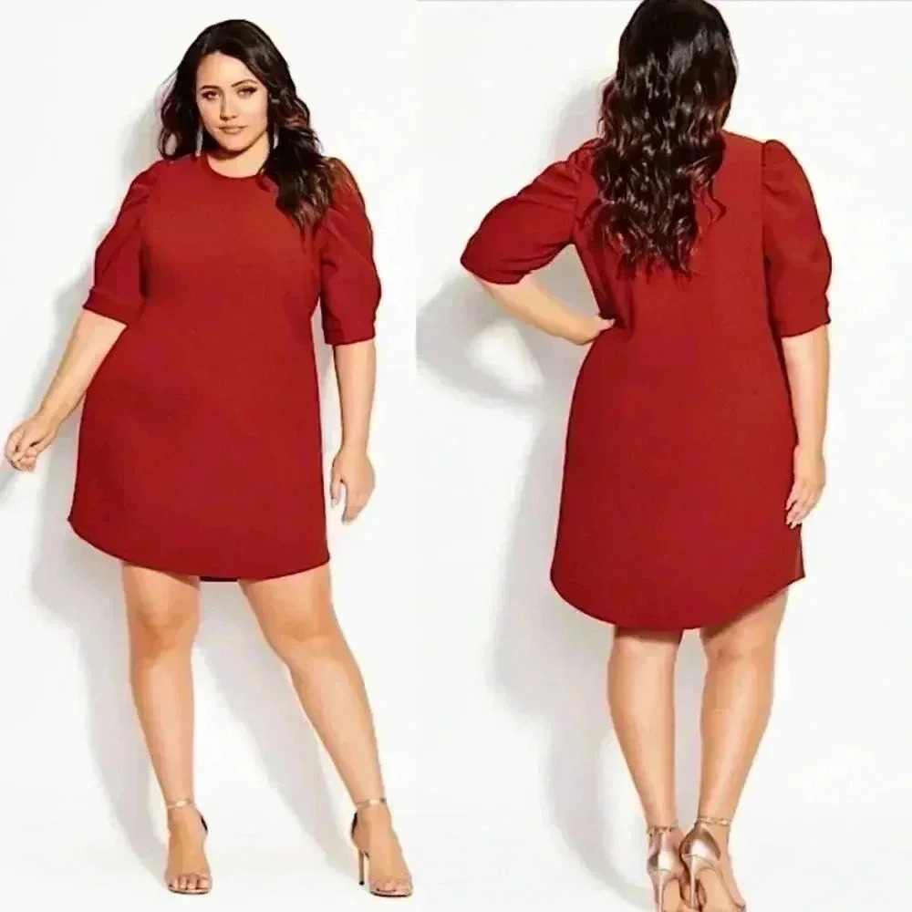 New City Chic Impulse Stretch Knit Cocktail Dress Mini Plus Size 22
